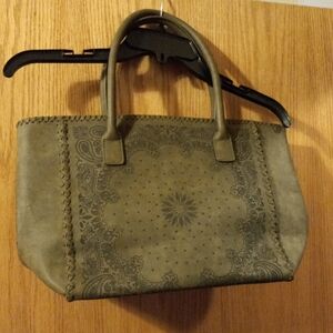 Womens charming Charlie purse large olive sage green tote handbags